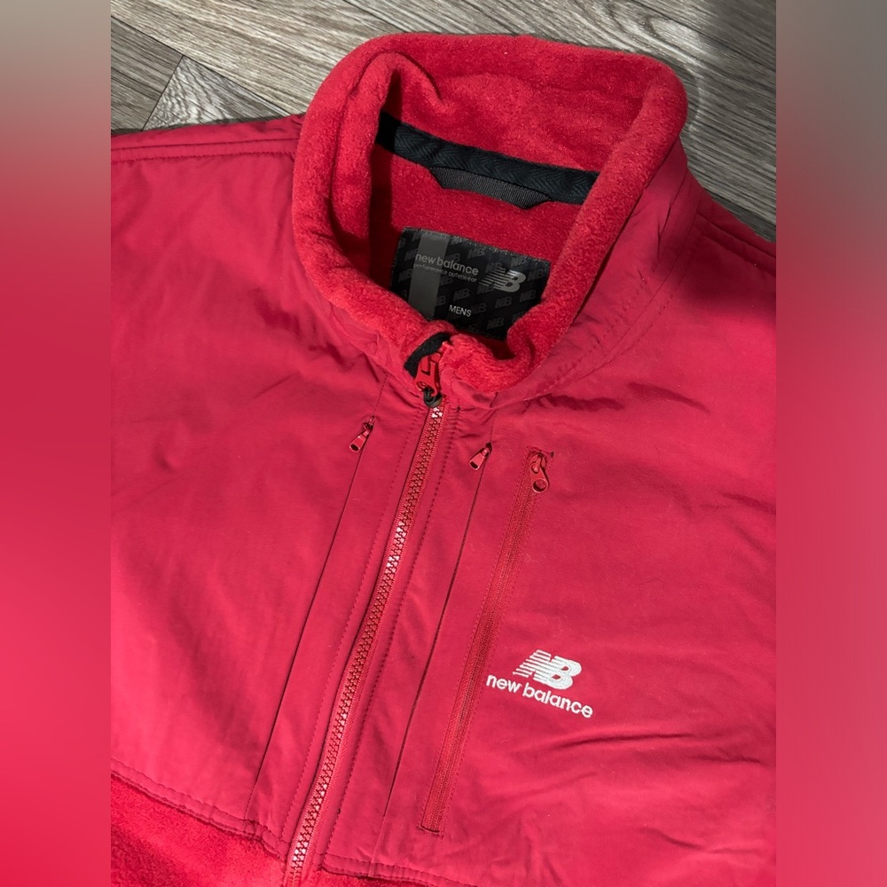 Red New Balance zip up fleece jacket. NWT